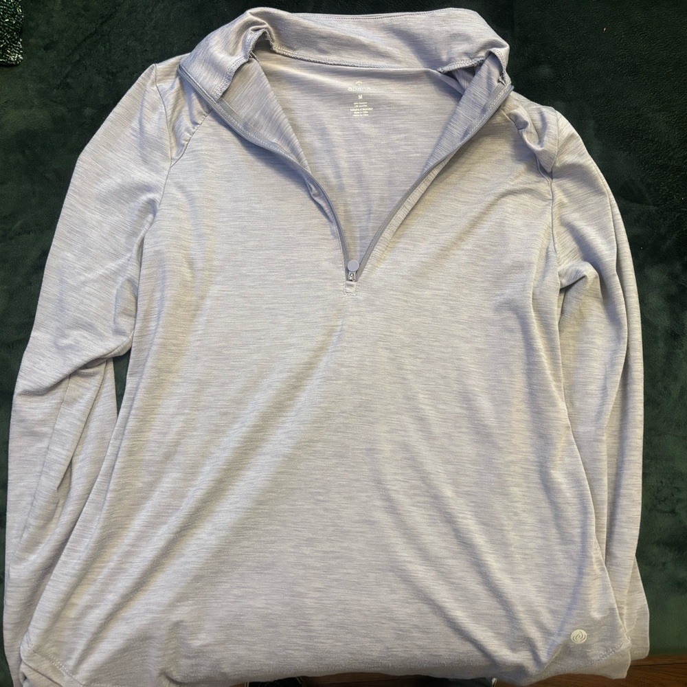 Light Lavender Quarter-Zip Hoodie Top